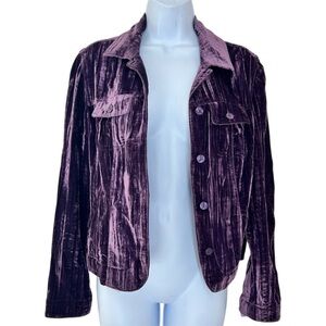 Croft & Barrow Purple Crushed Velvet Jacket Size S Whimsigoth